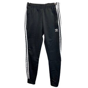 Adidas Originals Black Track Pants Small  Zip Pockets & Elastic Waistband